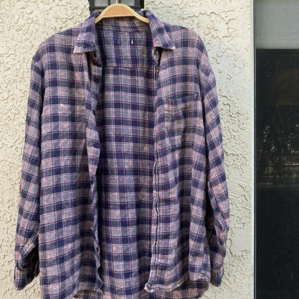 Pink and blue plaid shirt
